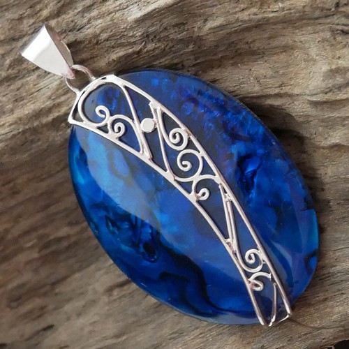 Blue paua abalone - blue, shell