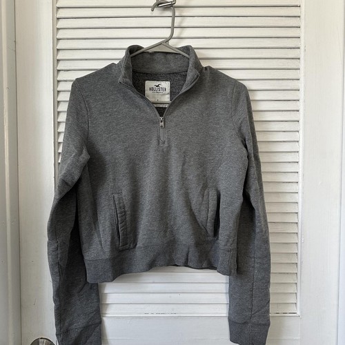 Gray hollister quarter zip - hollister,