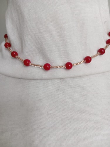 Necklace with red coral - with,