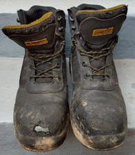 mens DEWALT Douglas Work Boots Black Leather Safety Steel Toe Cap Size 10