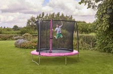 Sportspower 8ft Bounce Pro Pink Garden Trampoline with Safety Net Enclosure