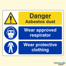 Danger Asbestos Dust / Wear