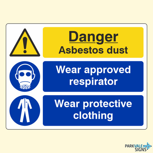 Danger asbestos dust wear - asbestos, /