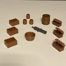 Vintage Lego Pirate Treasure Chests, Crates, Barrels & Cannon Bundle #0380