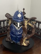 Vintage Badger Policeman Teapot Hand painted Staffordshire Fine Ceramics England