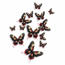 Black Butterfly Vinyl Sticker Decal│x14 Red Wall Tile Phone Laptop Car Graphic