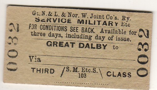 Railway ticket lnwjr great - gn&lnwjr,