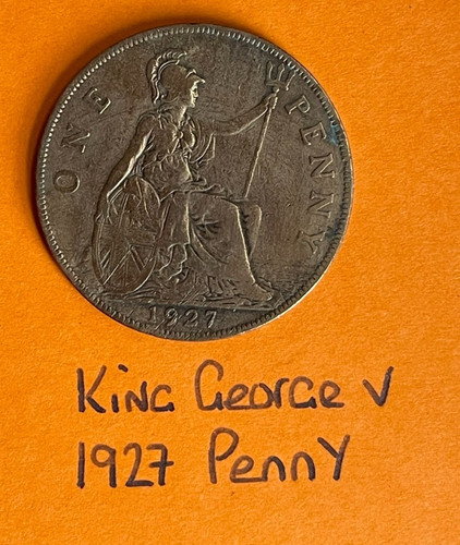 King george one penny - v, coin