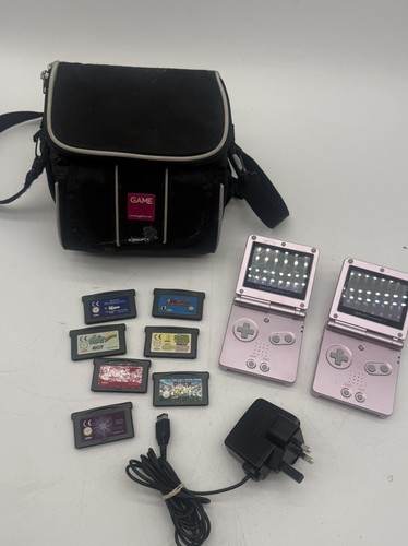 Pink gameboy advance sp - x2,