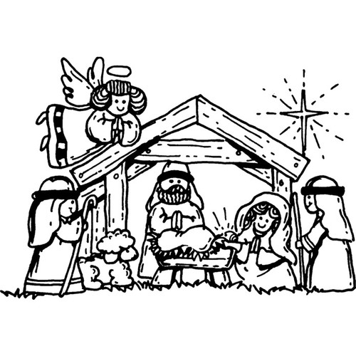 Christmas nativity unmounted - 'christmas,