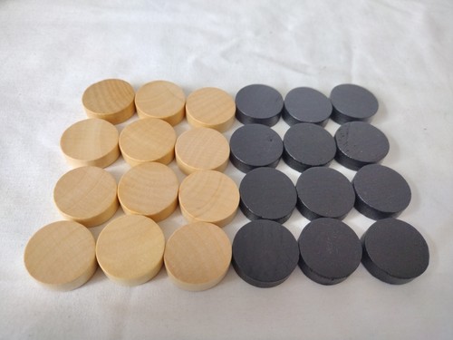 Set wooden draughts pieces - wooden,