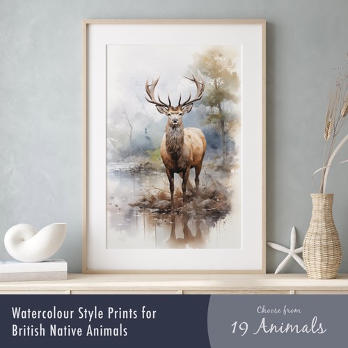 Watercolour prints british - prints,
