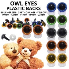 OWL EYES with PLASTIC BACKS Teddy Bear Making Soft Toy Doll Animal Craft