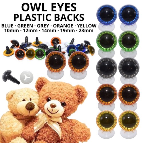 Owl eyes with plastic - eyes, backs