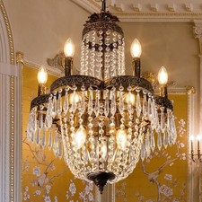 Crystal Chandelier Ceiling Light French Empire Chandelier Pendant Foyer Hallway 