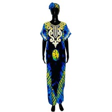 Blue & Yellow African Kaftan