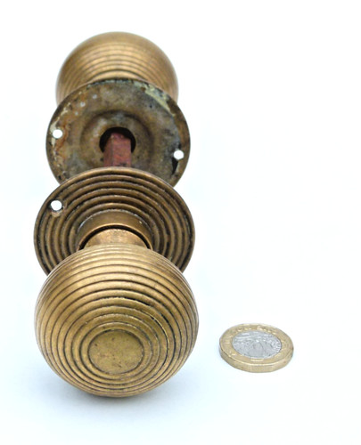 Pair edwardian antique brass - pair,