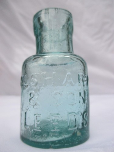 Small aqua victorian chemist - small,