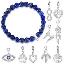 Faceted lapis gemstone stretch - gemstone,