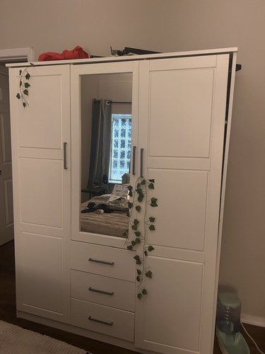 White freestanding wardrobe - white,