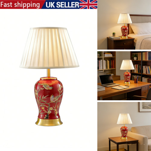Red ceramic lamp single - red,