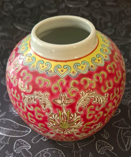 Round glazed ceramic - ceramic, floral
