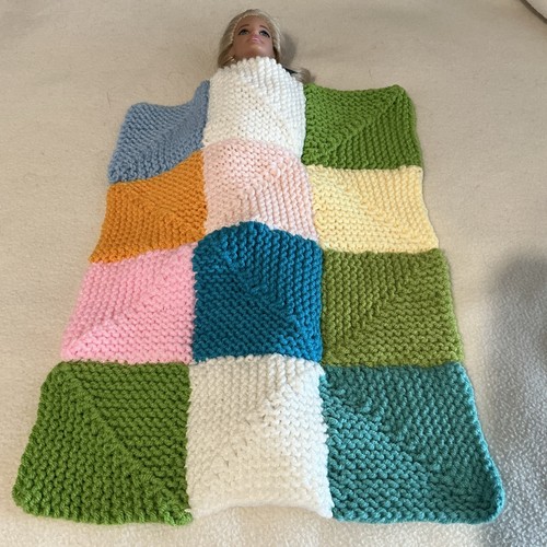 Hand knitted dolls blanket - hand, for