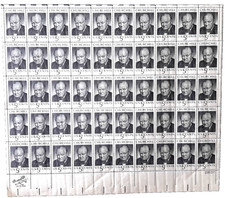 US Stamp Block of 50, Scott #1264,1965 Winston Churchill, Plate & ZIP Block