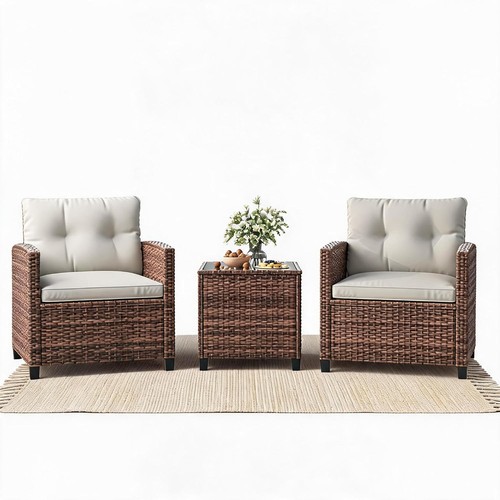 Pieces rattan bistro set - 3,