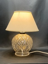 Vintage Cut Crystal Glass Table Lamp Base Diamond Pattern Working VGC MCM