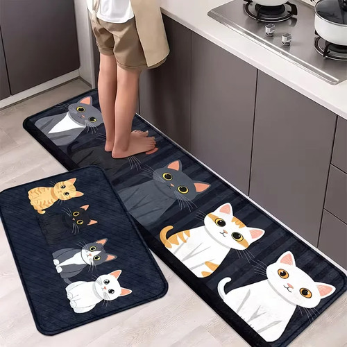 Cute cat kitchen runner - cat,