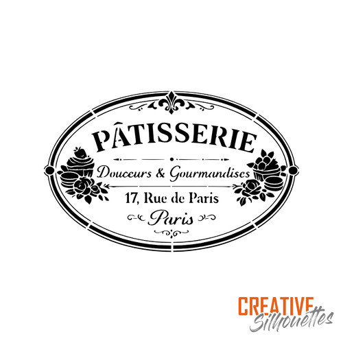 Patisserie stencil shabby - stencil,