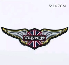 Triumph Wings Sew or Iron On Patch Motorbike Motorcycle New Free UK Post