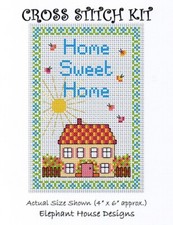 ~ Home Sweet Home ~ Cross Stitch Kit ~  Size Approx 4" x 6" on 14 Count ~
