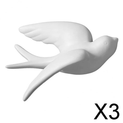 Ceramic bird wall decor - 3x,