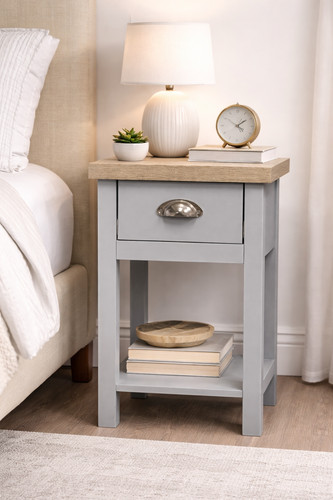 Bedside oak cabinet - oak,