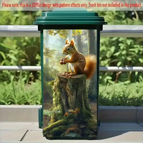 Wheelie bin sticker squirrel - bin,