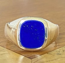 Gents 9ct gold lapis - gents, lazuli