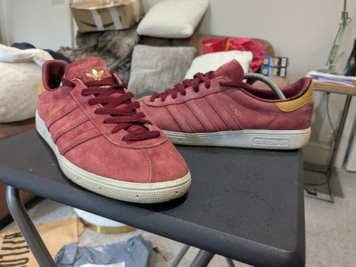 Adidas munchen burgundy suede - adidas,