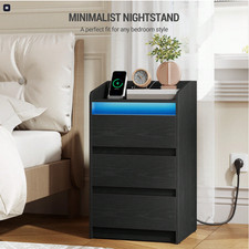 LED Bedside Table 2 Drawers