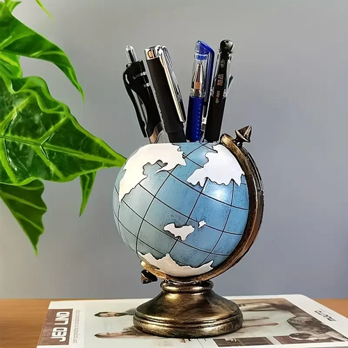 Resin globe pen - pen, earth