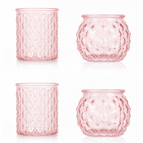 Textured glass votive candle - glass,