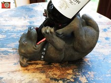 STAFFORDSHIRE BULL TERRIER GUZZLER Wine Bottle Holder. Great Gift & Nice Item!