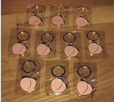 10 Peach Keyrings - lovely gift Birthday Friend - Bargain - Posted Sameday