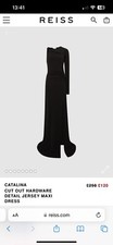 REISS Catalina Cut Out Hardware Detail Jersey Maxi Dress Black Size 8 Paid 300£