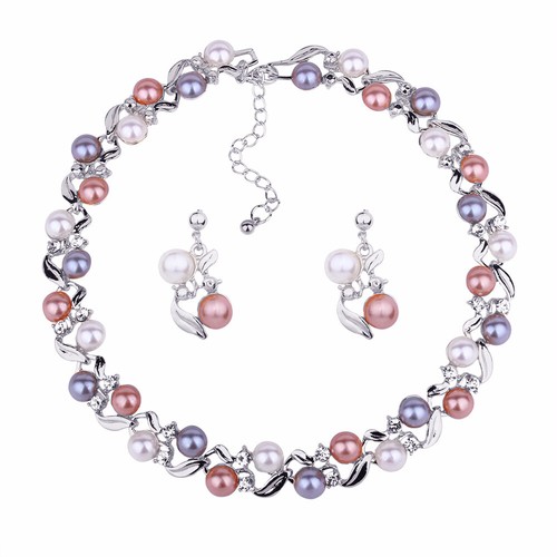 Gold silver pearls flowers - silver,