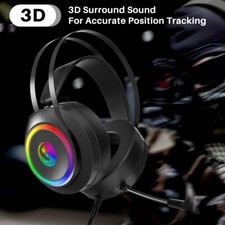 Gaming Headset With Microphone Headphones Mic 3.5mm For PC Laptop Xbox One PS4/5