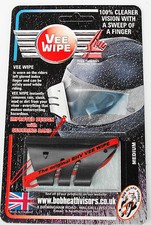 VISOR WIPER BLADE,MOTORCYCLE HELMET,GLOVE MOUNTED VISOR WIPE,MEDIUM SIZE, BLACK