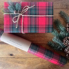 Christmas Kraft Wrapping Paper Tartan Check Gift Wrap Eco Rustic Sheet Roll
