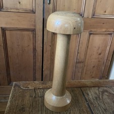 Vintage Solid Beech? Wood Treen Hat Wig Dressing Table Stand 10.5"